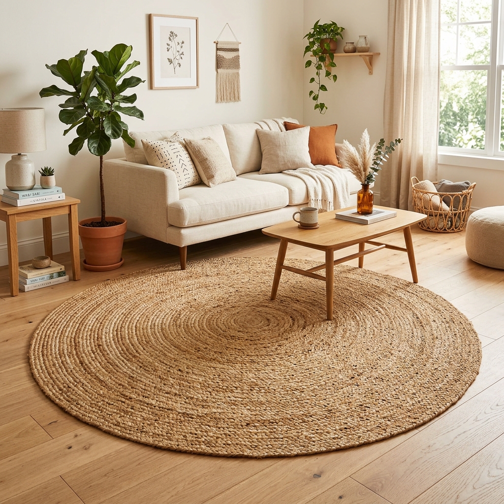 Natural Handwoven Jute Rug